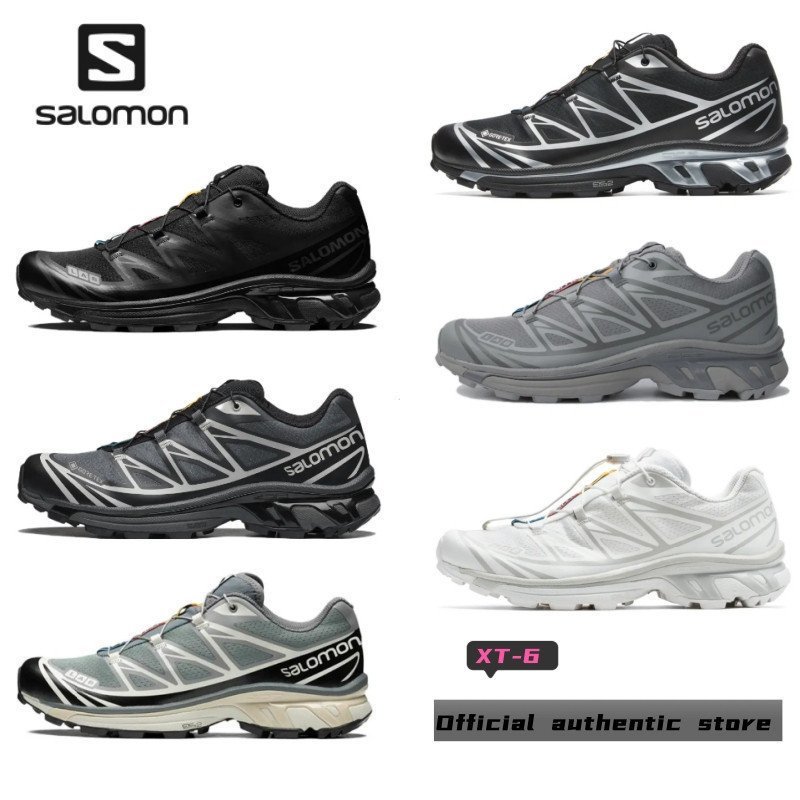2026SALOMON Salomon XT6 สีขาวสีดําสีเทาเงิน GTX GORE TEX รองเท้าเดินป่าสําหรับบุรุษและสตรี ZBSO V2PE
