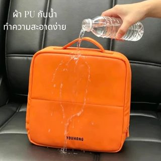 แบบพกพาขนาดใหญ่-ความจุกระเป๋าเครื่องสําอาง ปู่ กระเป๋าเก็บหลายช่องยืนพาร์ทิชันกรณีดินสอกันน้ํา