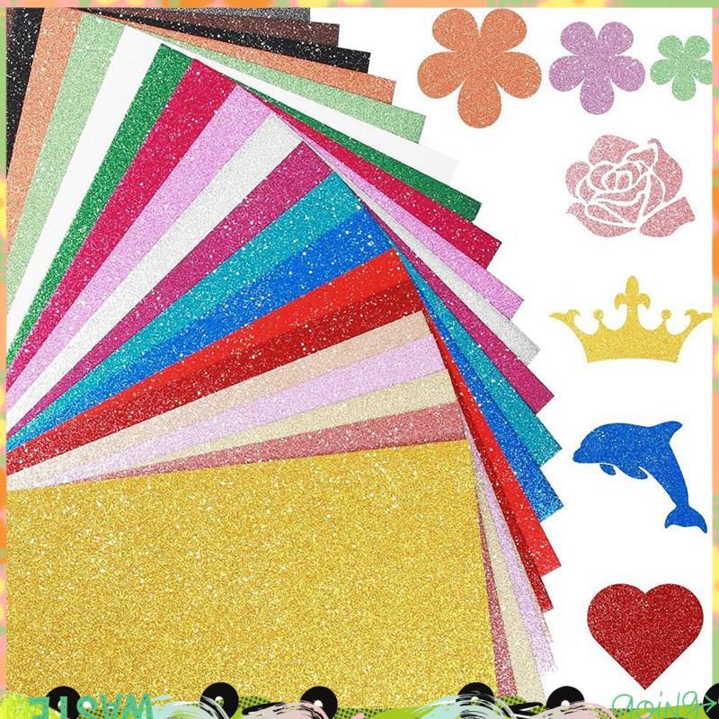 40 แผ่น 20 สี Sparkly Cardstock, 250GSM A5 Glitter Paper No-Shed หนา Shimmer Card Stock