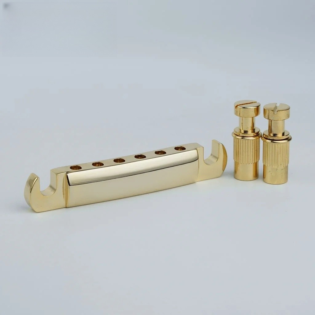 ST-Guitar Stop Bar Tailpiece พร้อม Anchors และ Studs สําหรับ LP SG Guitars Gold