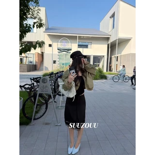 ❤ 🧵 🇰🇷 SU513 Lace-Trimmed Satin Midi Skirt กระโปรงผ้าซาตินเนื้อนุ่มละเอียด แฟชั่นเกาหลี TAG MM Fish 🧡