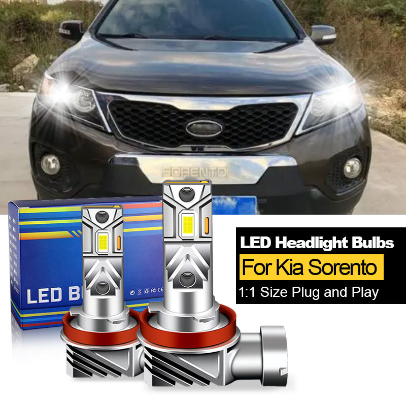 2PCS CANbus สําหรับ Kia Sorento 2011 2012 2013 2014 2015 2016 LED ไฟหน้า H7 H9 H8 H11 สูง Low Beam 1