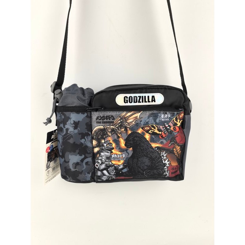 Gozilla Black Color Nylon Child Shoulder Bag w/ Water Bottle Pocket GZ-8321