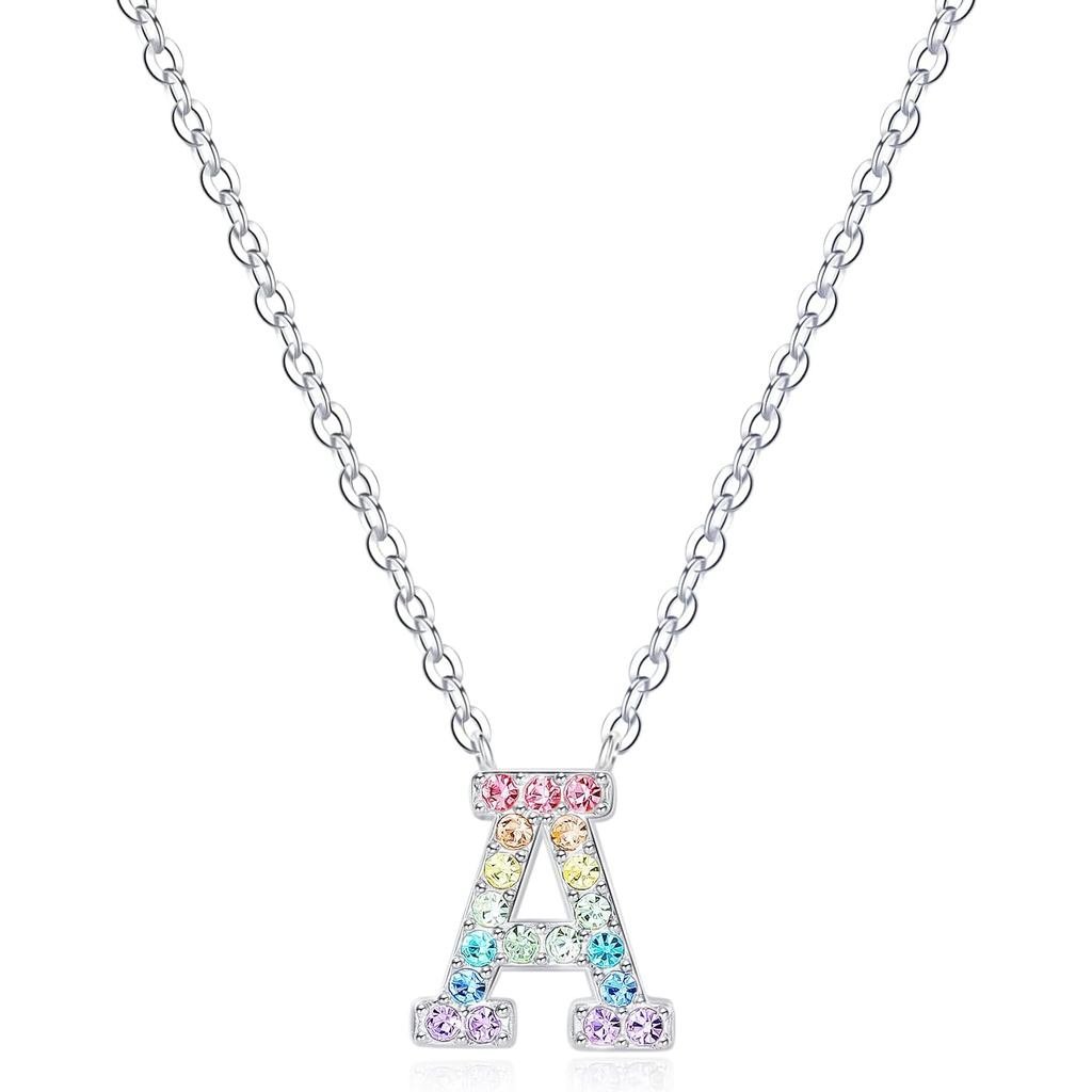 หญิงสาวตัวอักษรเริ่มต้นสร้อยคอ, Initial เบสบอลจํานวน Birthstone สร้อยคอเครื่องประดับของขวัญสําหรับผู