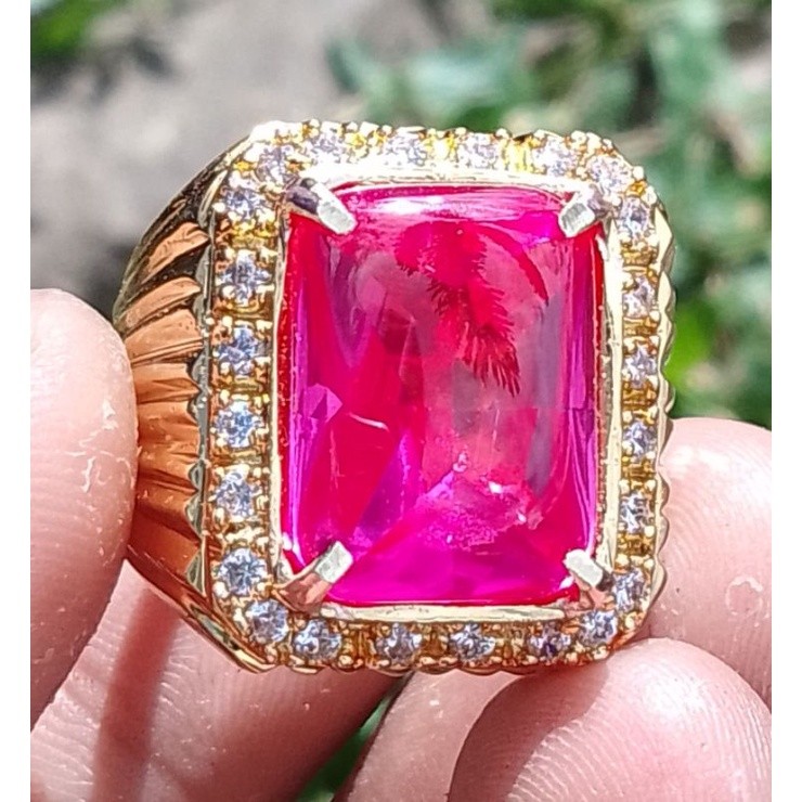 ของแท้ 100% SIAM ROSE GEMSTONE RING 9 MONS