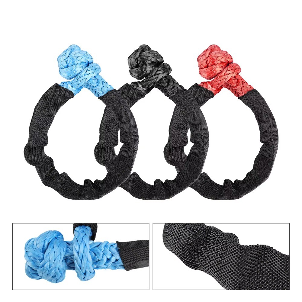 41000LBS สังเคราะห์ Soft Shackle Heavy Duty Offroad Recovery เชือก Knot Shackle ป้องกัน 4X4 สายคล้อง