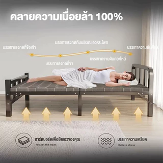 SUN เตียงพับ เตียงเดี่ยว รับน้ำหนักได้ 300KG ที่เก็บของแบบพับได้ Folding Bed 190x100x40cm ไม่ต้องติดตั้ง พกพาสะดวก