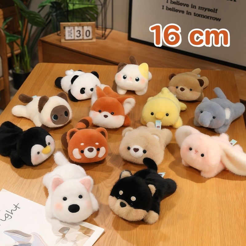 ตุ๊กตาผ้านุ่ม หมอนกอดเด็ก ขนปุยสั้นนุ่ม ตุ๊กตาสัตว์น่ารัก การอยู่ด้วยเพื่อเยียวยา ของตกแต่งตั้งโต๊ะ