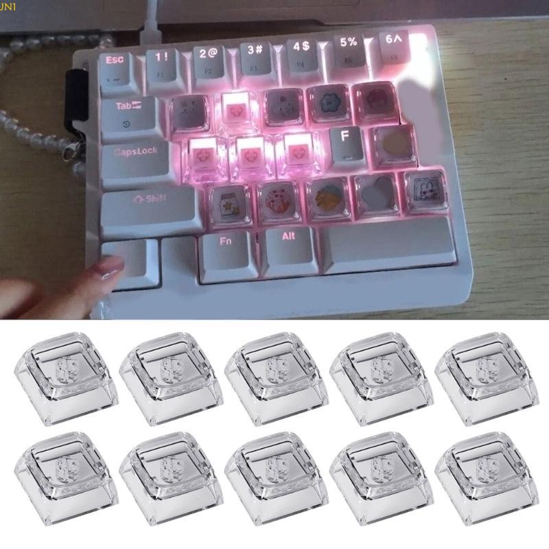 Jia 10 ชิ้น Creative อาหารเสริมหนา Keycap XDA Profile 1U PC Key Cover สําหรับคีย์บอร์ดแบบกลไก