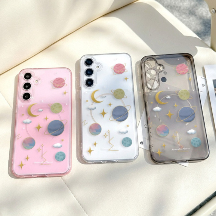 ดาวเคราะห์ โปร่งใสแบบฝ้า เคส For Samsung A07 A17 A57 A56 A55 A06 A16 A54 A53 A36 A37 A15 A34 S26 UItra TPU เคสโทรศัพท์