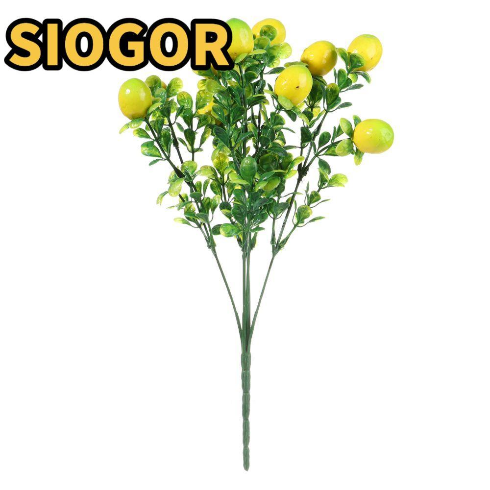 SIOGOR Lemon Branch Table Centerpiece Holiday Lemon Tree Greenery ตกแต่งสําหรับผลไม้ที่บ้าน