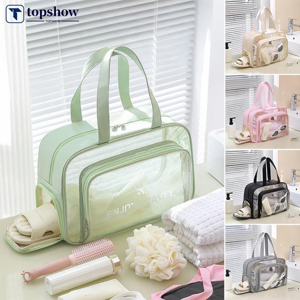TOPSHOW ขนาดใหญ่เปียก-แห้งว่ายน้ํากระเป๋ากันน้ํา GYM Tote พร้อมช่องรองเท้ากระเป๋าเดินทางสําหรับผู้หญ