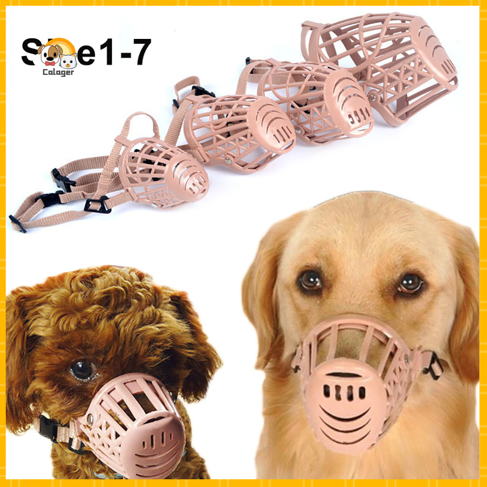 [Calager] ตะกร้อครอบปากสุนัขความทนทานสูง Breathable พลาสติกสัตว์เลี้ยงตะกร้อสุนัข Anti-Barking Secure Mouth Guard อุปกรณ์สําหรับสัตว์เลี้ยง