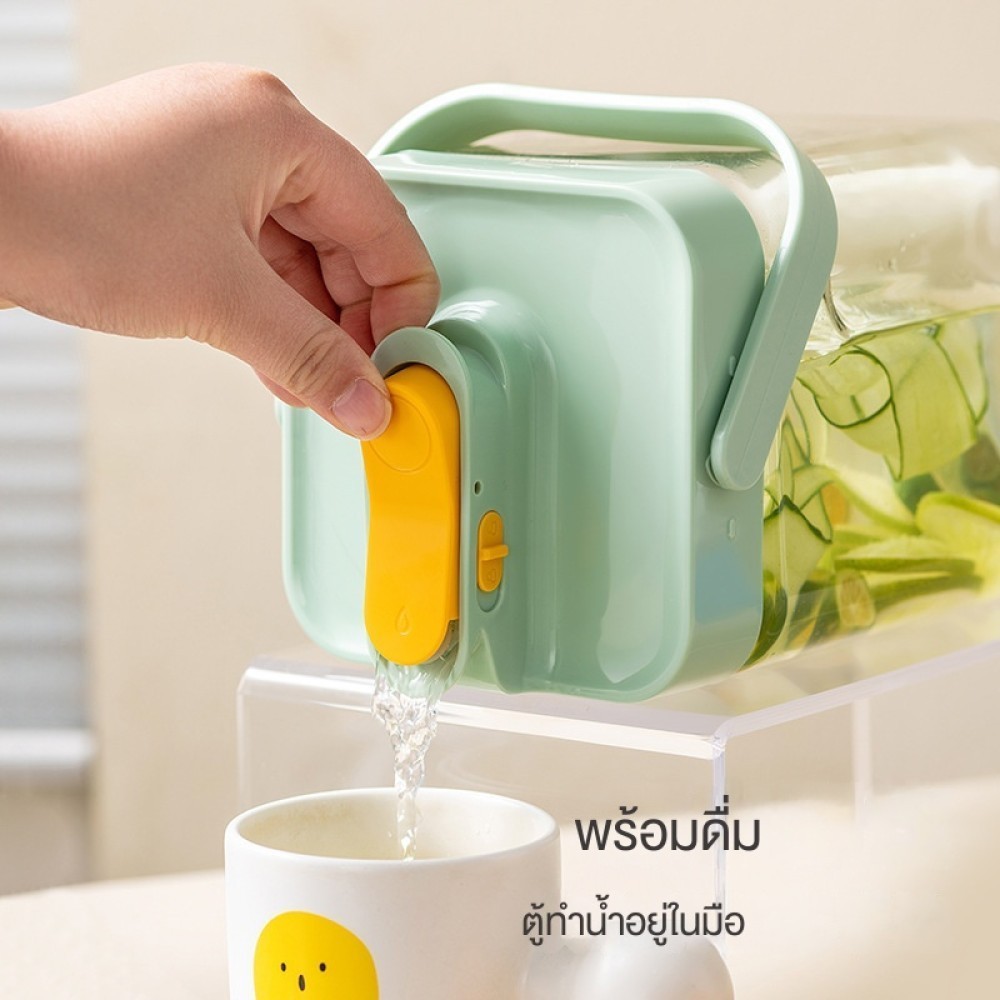 เหยือกน้ำเย็นพร้อมก๊อก 2 3L 3 5L พลาสติก PP เกรดอาหาร ถังแช่ชาผลไม้ น้ำผลไม้ ใช้ในครัวเรือน ✨y9oevrg