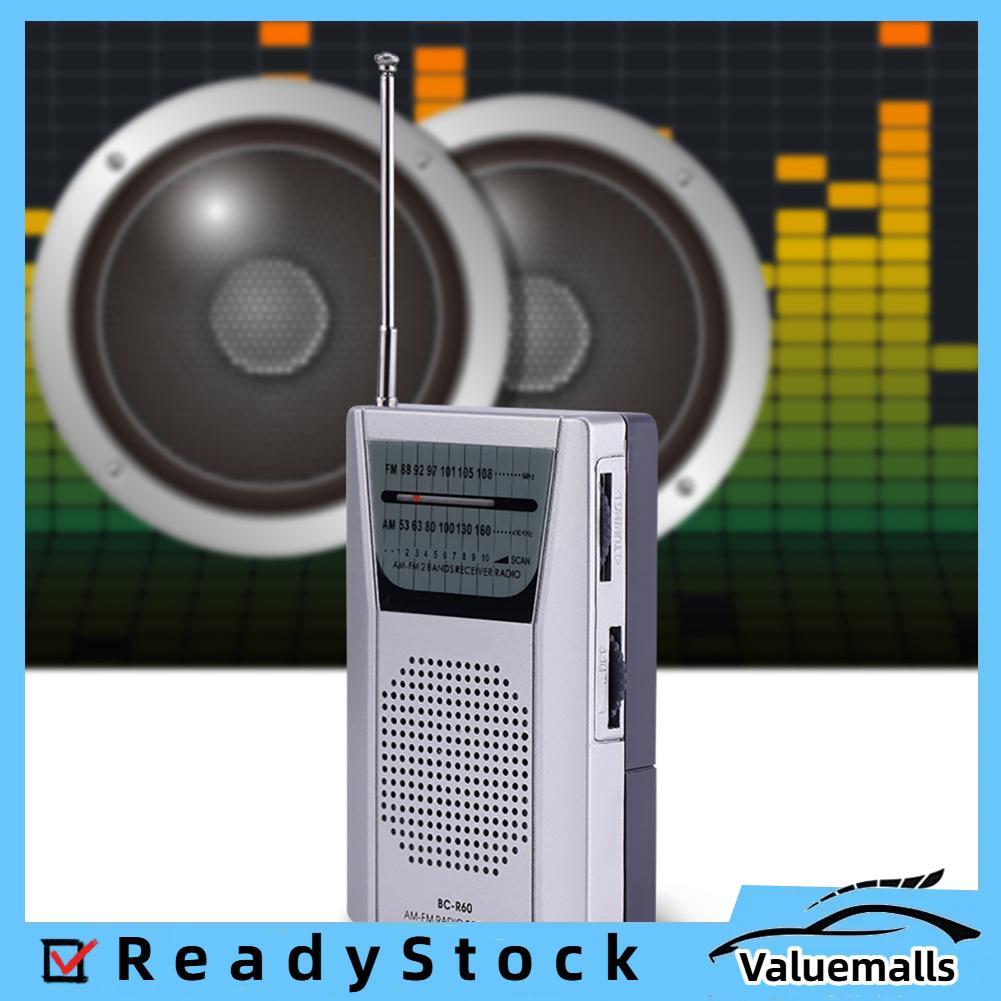 Valuemalls Zerone Universal มินิวิทยุแบบพกพา FM/AM World Receiver ลำโพงในตัว FM 88-108 AM 530-1600 K