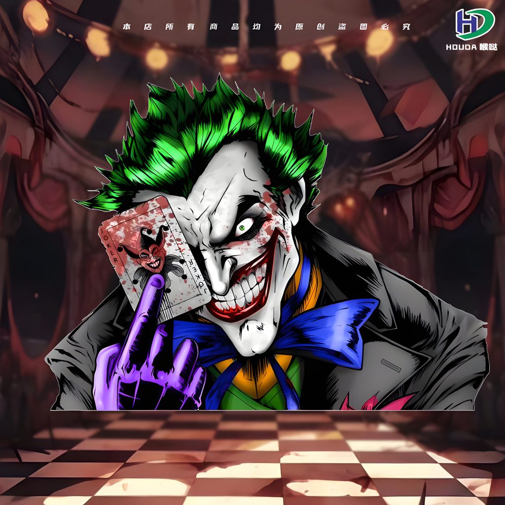 [คลังสินค้าพร้อม] สติ๊กเกอร์ติดรถ Dark Knight j0ker Joker ตัวละครบล็อกสะท้อนแสงรอยขีดข่วนสติกเกอร์รถ