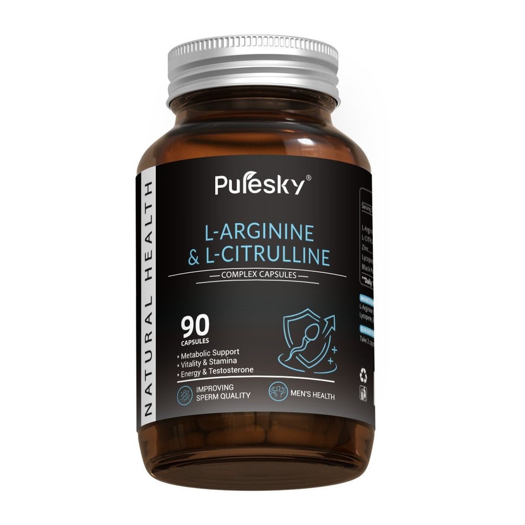 PureSky นําเข้า Men L-Arginine L-Citrate แคปซูล 90 แคปซูล/ขวด#PureSky进口男士L- Argiine L-Citrate Capsul