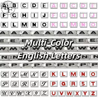 หลายสีตัวอักษรภาษาอังกฤษอิตาเลี่ยน Charm สร้อยข้อมือ Fit 9 มม.สร้อยข้อมือสแตนเลส DIY เครื่องประดับทําอุปกรณ์เสริม Retro บุคลิกภาพโมดูลสร้อยข้อมืออุปกรณ์เสริม