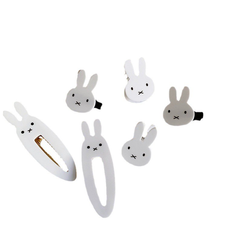 กิ๊บติดผมรูปกระต่ายสุดน่ารัก  สไตล์ Y2K หวานๆ  กิ๊บติดผมหน้าม้าลาย Miffy ลายการ์ตูนที่ใช้ได้หลากหลายโอกาส