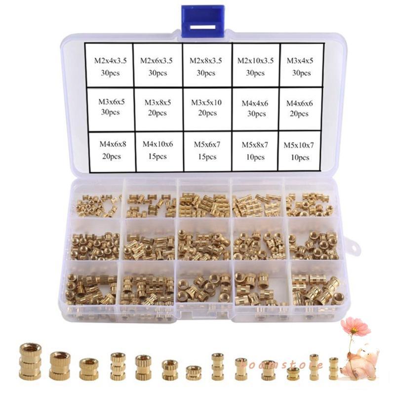 Boom Brass Spiral Insert Round Injection Moulding Knurled Nuts Assortment Kit