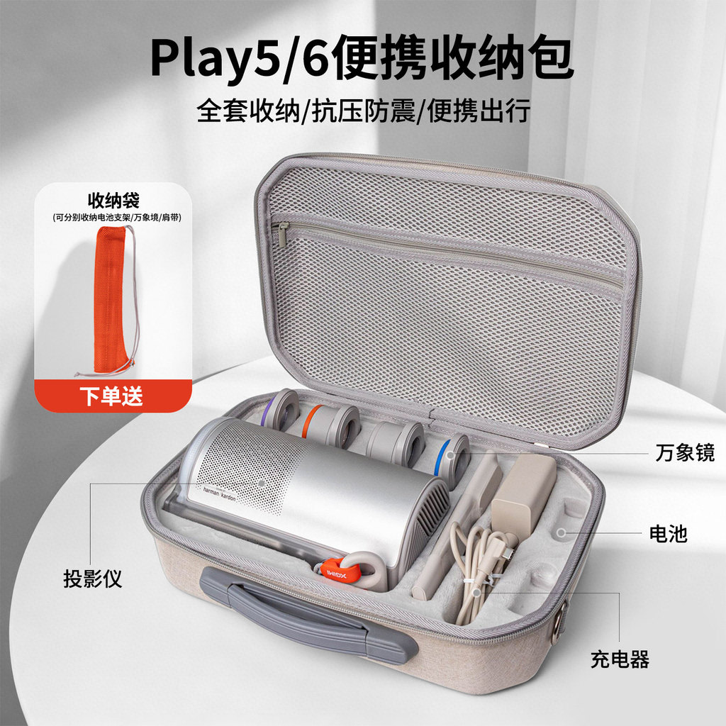 เหมาะสําหรับ XGIMI Play6 กระเป๋าเก็บโปรเจคเตอร์ Play6 อุปกรณ์เสริมโปรเจคเตอร์กล่องเก็บของแบบพกพาสามา