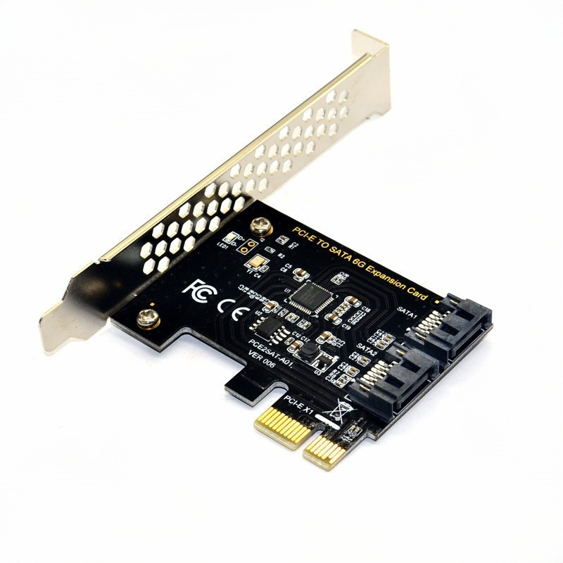 การ์ดอะแดปเตอร์ PCI-E X1 เป็น Dual SATA 3.0|6Gbps|เมนบอร์ดคอมพิวเตอร์เดสก์ท็อปการ์ดขยายในตัว|รองรับไ