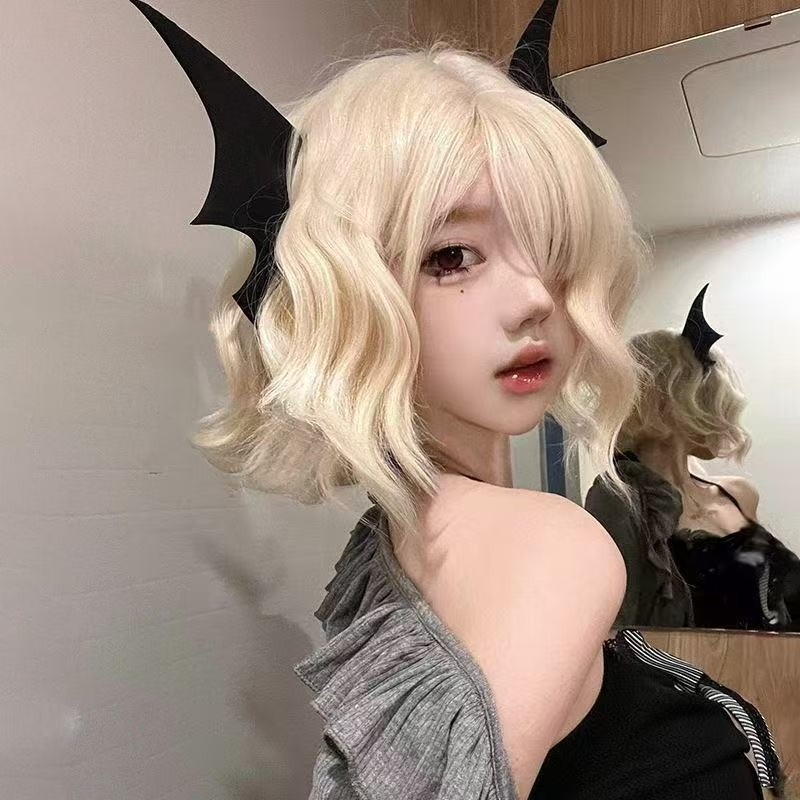Tego Halloween Hair Wings Black Devil Headdress lolita กิ๊บติดผม lolita Dark Bat เครื่องประดับสามมิต