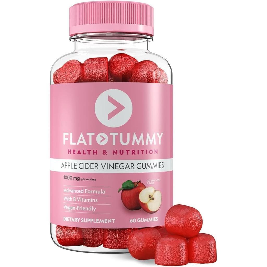FlatTummyAppleCiderVinegarGummies,60Cunt–ACVGummies,สนับสนุนGutHealth–Vegan-Friendly,Non-GMO-BetandS