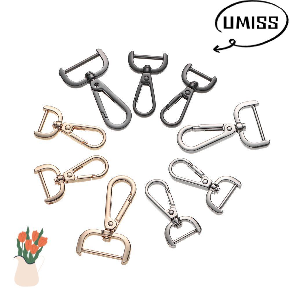 UMISS กระเป๋าสายรัดหัวเข็มขัดหนังหัตถกรรมเข็มขัดจับคอ Carabiner Snap แยกแหวนกระเป๋าอุปกรณ์เสริมที่ถอดออกได้ Snap Hook