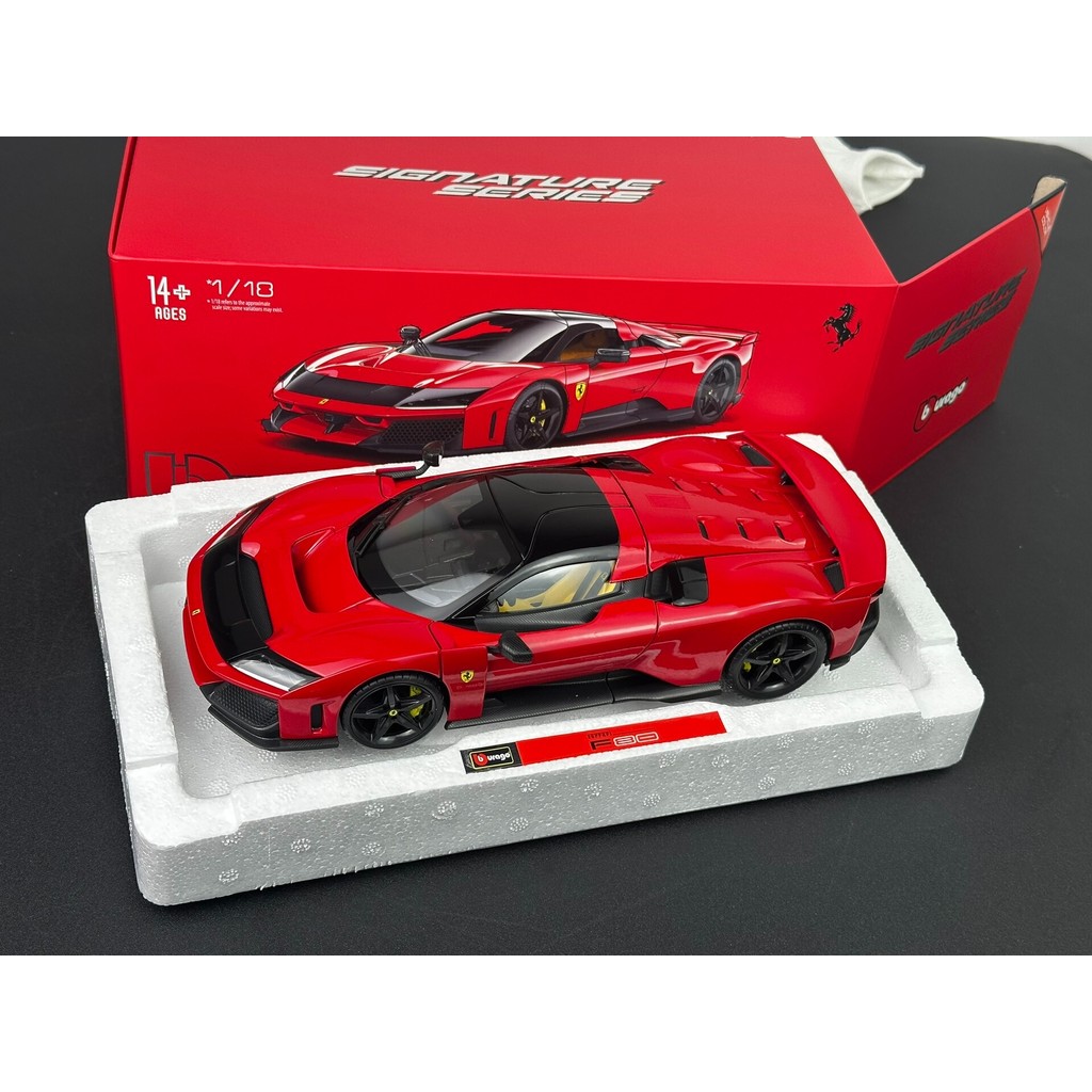 ยี่ห้อใหม่ Bburago1: 18 Ferrari F80 New Horse King, จําลองรถสปอร์ตโลหะผสม
