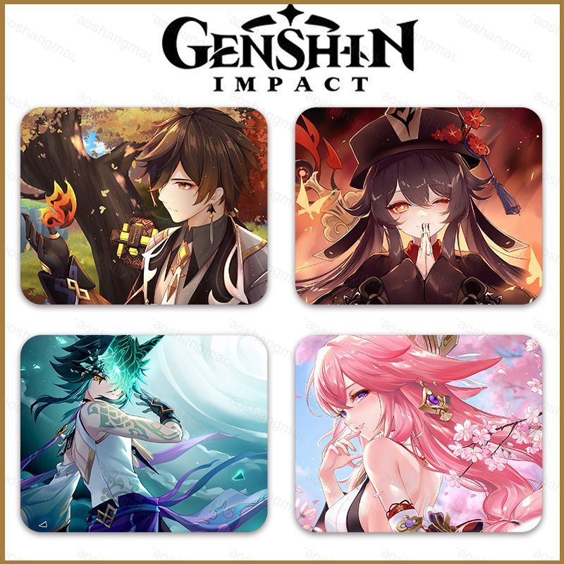 HK2 Genshin Impact Mousepad อะนิเมะแป้นพิมพ์คอมพิวเตอร์การ์ตูน Ganyu Klee Keqing แผ่นรองเมาส์ของขวัญ KH2