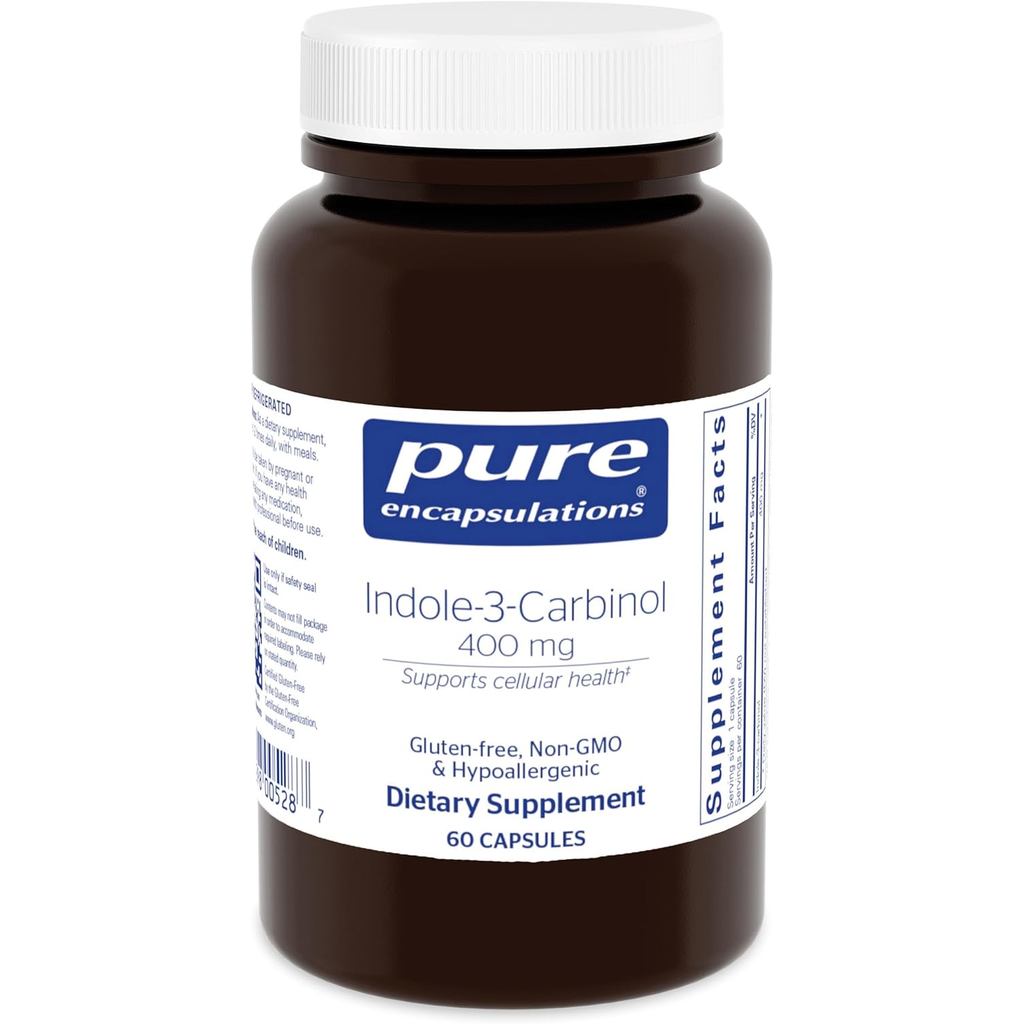 คุณสมบัติบริสุทธิ์ Indule-3-Carbinol 60 แคปซูล | 400 มก. อาหารเสริม I3C รองรับการทํางานของเซลล์ปากมด