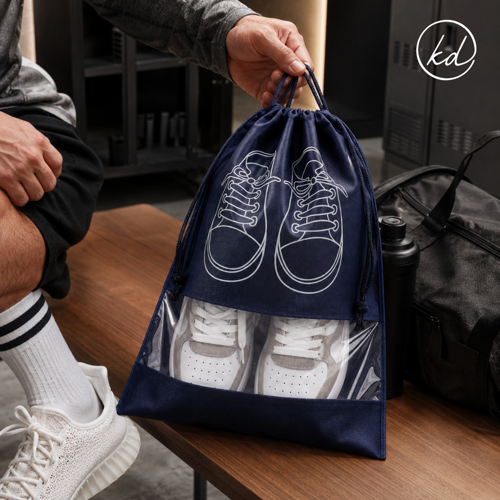 KUDOS กระเป๋าใส่รองเท้าแบบมีเชือกใส Travel Organizer / Sandal Shoe Storage Bag / กระเป๋ารองเท้าเกาหล