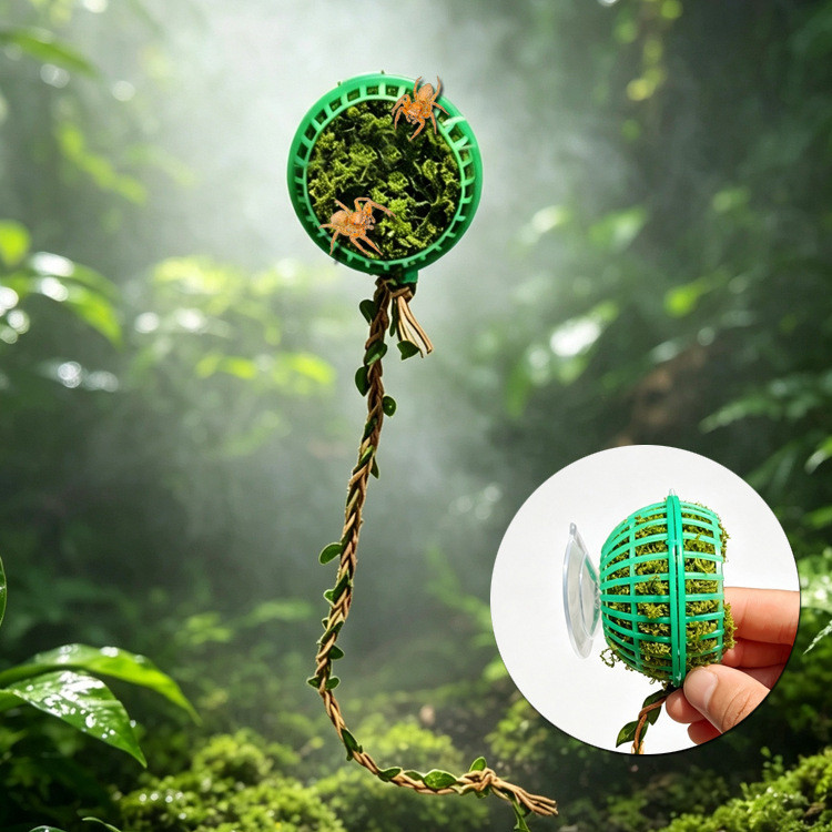 รุ่นใหม่Magnetic Reptile Hide Box Climbing Vine Shelter สําหรับกระโดดแมงมุมตุ๊กแก