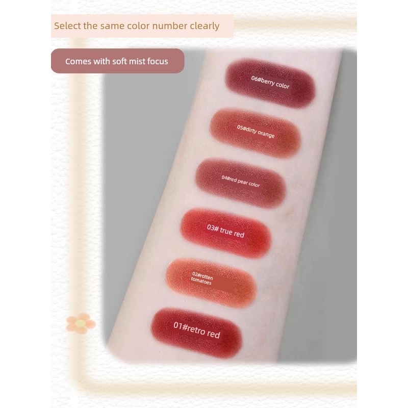 คอนซีลเลอร์ corrector Lambskin Lipstick Matte Matte Velvet Non-Fade Non-Stick Cup Small Thin Tube Li