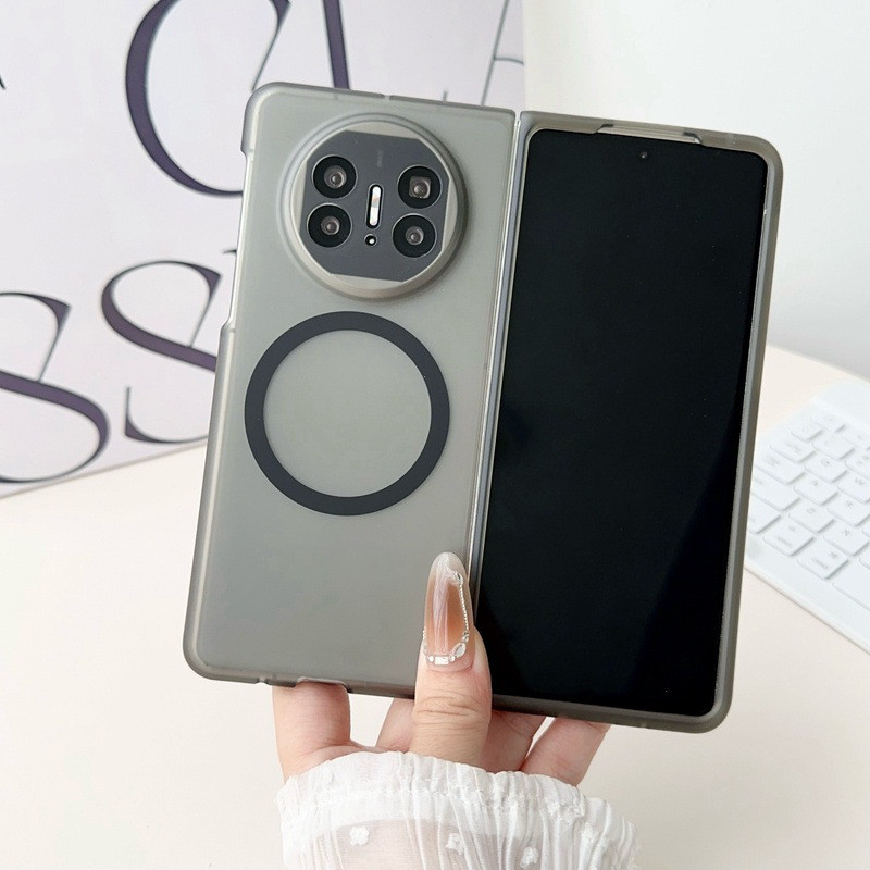 เหมาะสําหรับ Huawei Mate X6 เคสโทรศัพท์ Ultra-Thin Matte สีดํา Magnetic Mate X5 เคสแข็งชาร์จไร้สายตําแหน่ง YODL