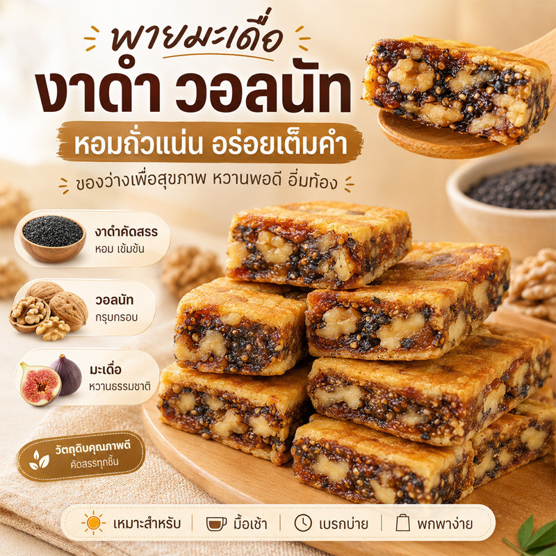 💜 พายแซนด์วิชมะเดื่อ งาดำ วอลนัท สูตรลดน้ำตาล หอมอร่อย อุดมด้วยคุณค่าทางโภชนาการ เหมาะสำหรับทานเล่นและมื้อเช้า