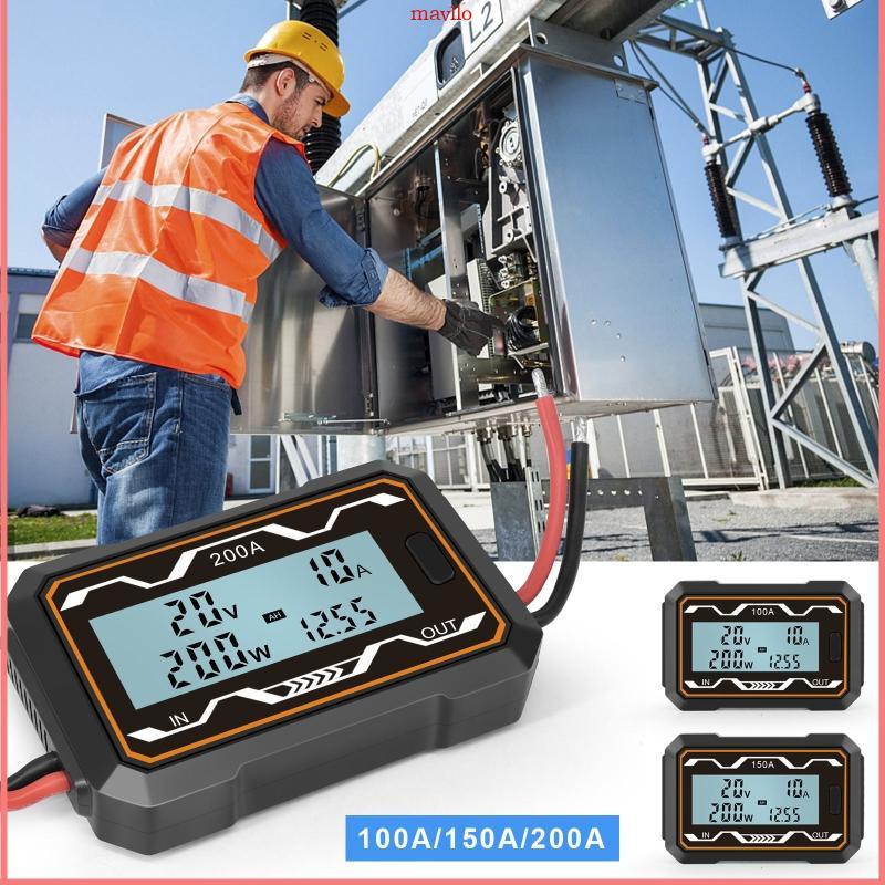 MAVLLO Precision DC Watt Meter เครื่องวิเคราะห์ไฟฟ้าแรงดันไฟฟ้า Amp Meter 100A
