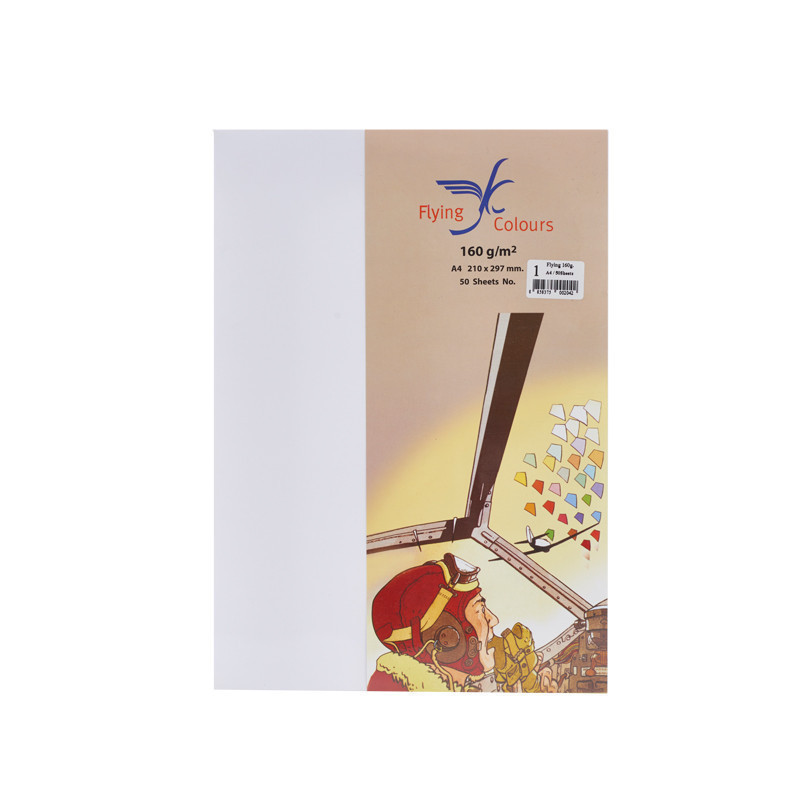 FLYING กระดาษการ์ดสี A4 160 แกรม No.01 สีขาว (แพ็ค 50 แผ่น)