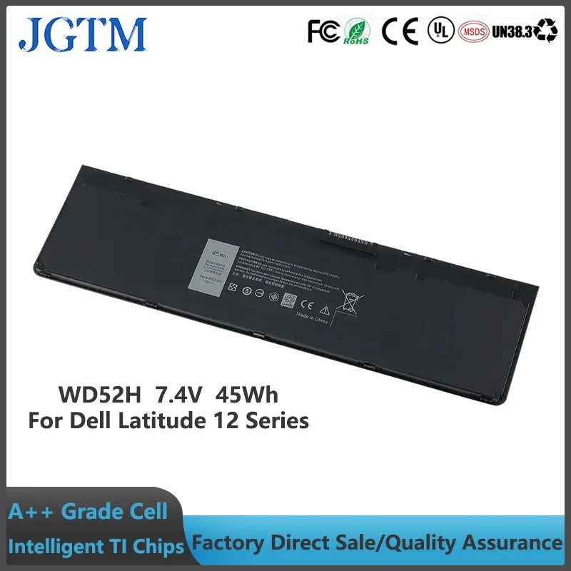 WD52H 7.4V 45Wh แบตเตอรี่แล็ปท็อปสําหรับ Dell Latitude 12 7000 E7240 E7250 E7270 Series โน้ตบุ๊ค VFV