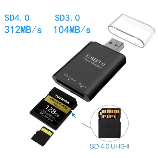 ssd 500gb sd card Uhs II เครื่องอ่านการ์ด Apple sd4.0 เหมาะสําหรับ Canon Nikon Sony Kingston v60v90 