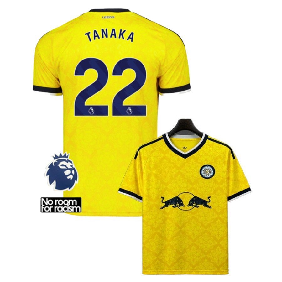 ใหม่ 2026/27 Leeds United Away Fan Version เสื้อฟุตบอลแขนสั้นขนาด S-4XL