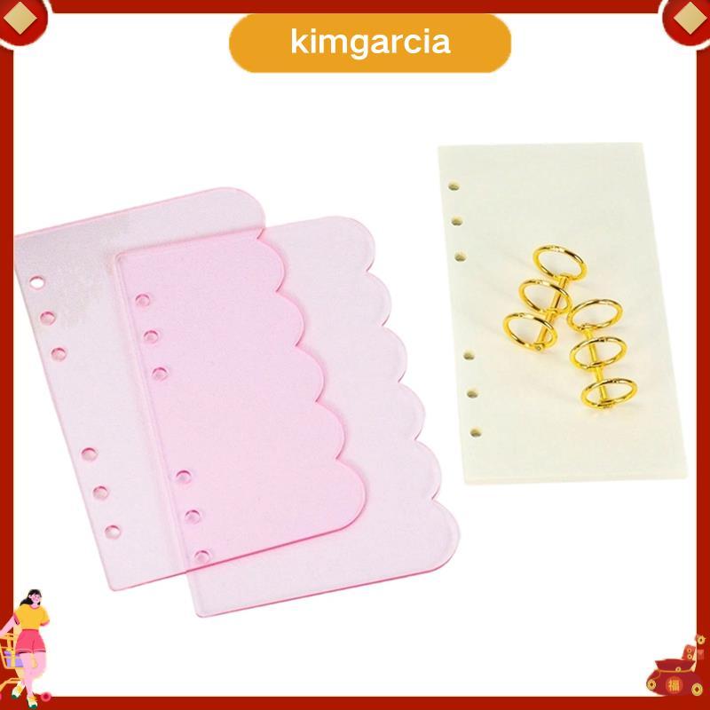 kimgarcia A6 สีชมพูสีดํากลีบอะคริลิค Binder สําหรับ DIY Journal และ Planner อุปกรณ์ B