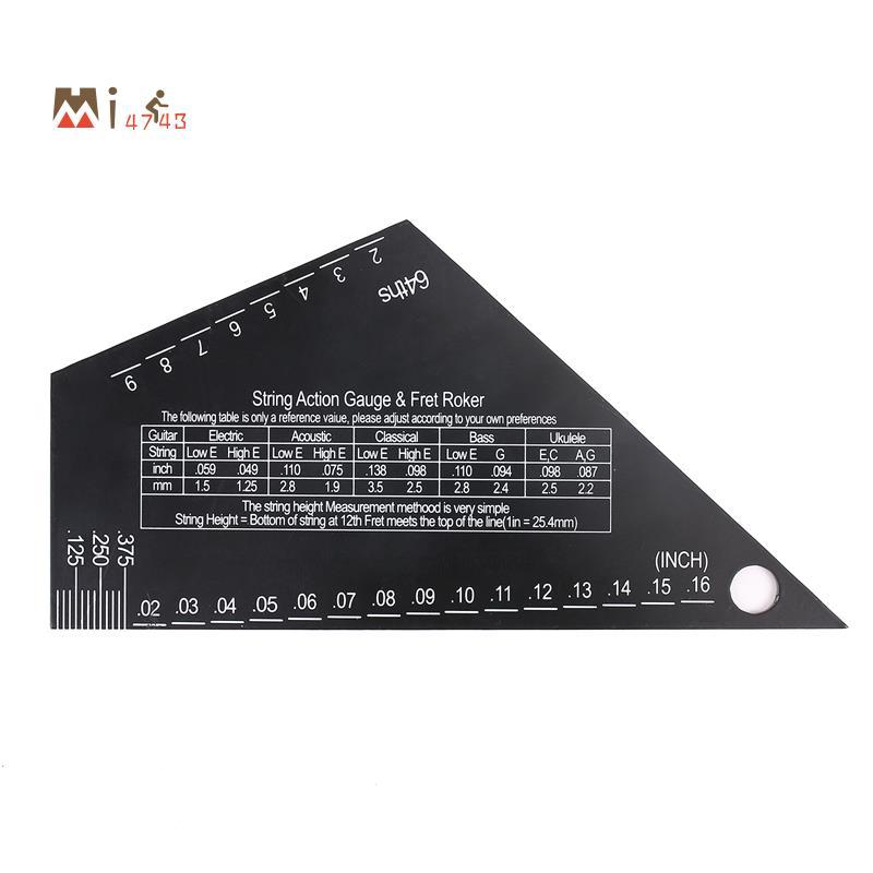Mi4743iGuitar คอ Fingerboard วัดไม้บรรทัดสแตนเลส Fret Rocker