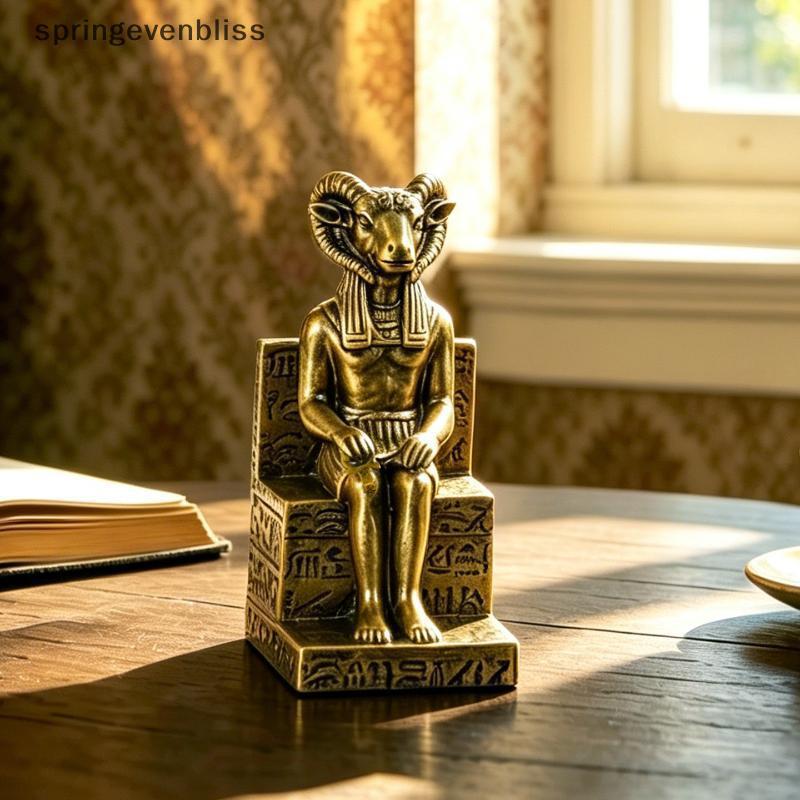 Springevenbliss Vintage อียิปต์ Anubis Ram Khnum เรซิ่นหุ่นชุดตกแต่งสะสมรูปปั้นมือสําเร็จรูปสําหรับ 
