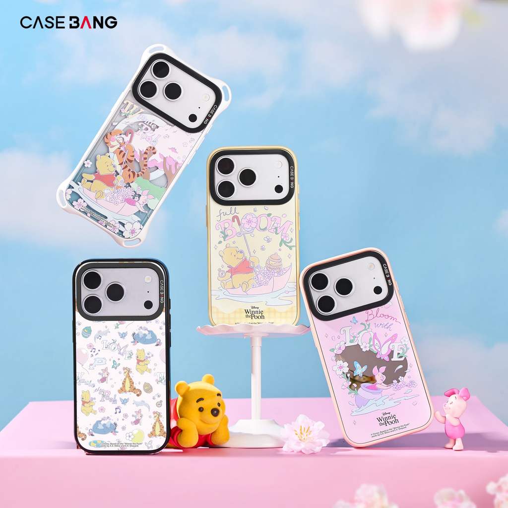 【เคสแม่เหล็ก+แผ่นหลัง】For iphone 13-17,CASEBANG Winnie the Pooh Spring Series ImagiSnap Magnetic Case, Replacement Back, Military Drop Protection
