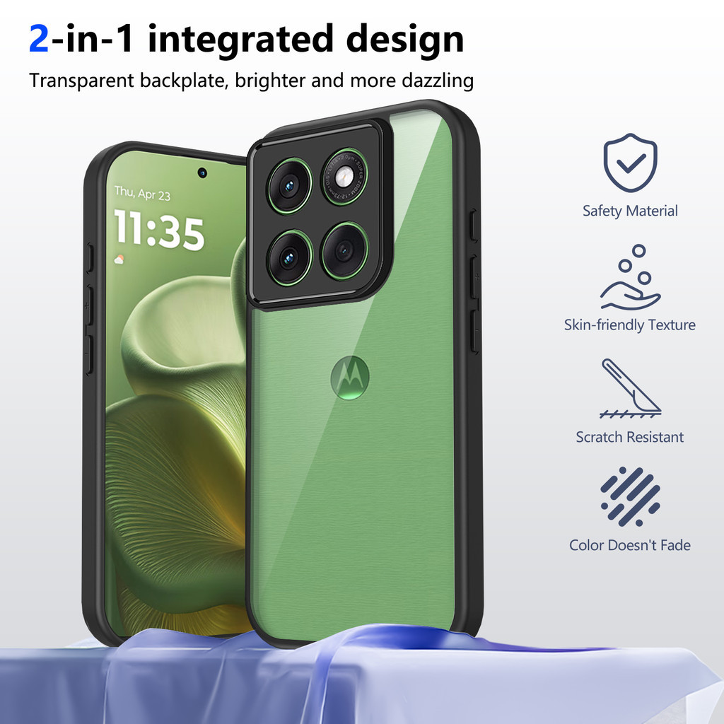 CasePower สําหรับ Motorola MOTO G76 G57 G06 G86 Power G96 G85 G84 G75 G56 5G TPU กรณี PC โปร่งใสปกหล