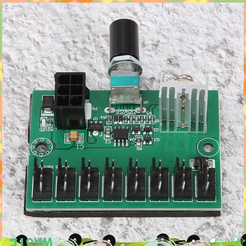 เคสคอมพิวเตอร์ 12V Miner Fan Speed Controller 8-Channel Fan Hub PWM High-Power Violent Fan Controlle