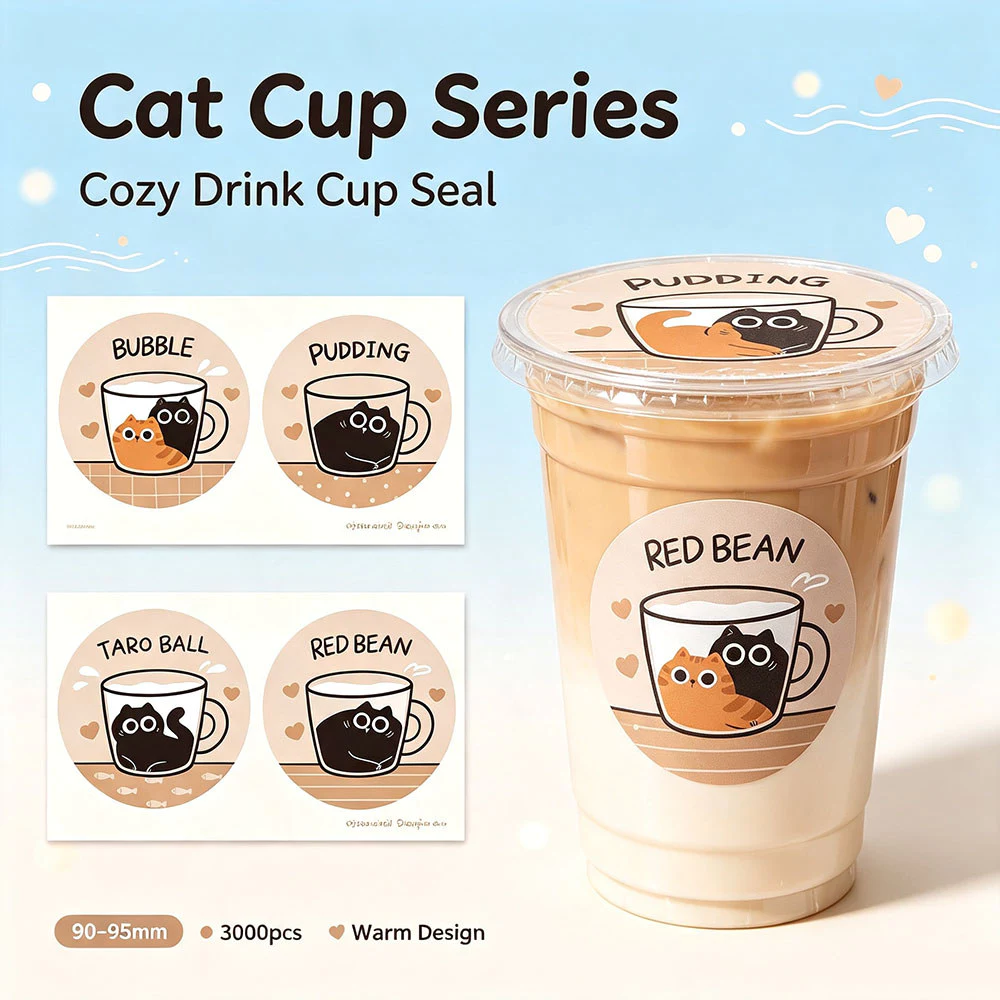 ฟิล์มซีลฝาแก้วพลาสติก ม้วนฟิล์ม ชาไข่มุก 3000ดวง(1 ม้วน)season Etc.