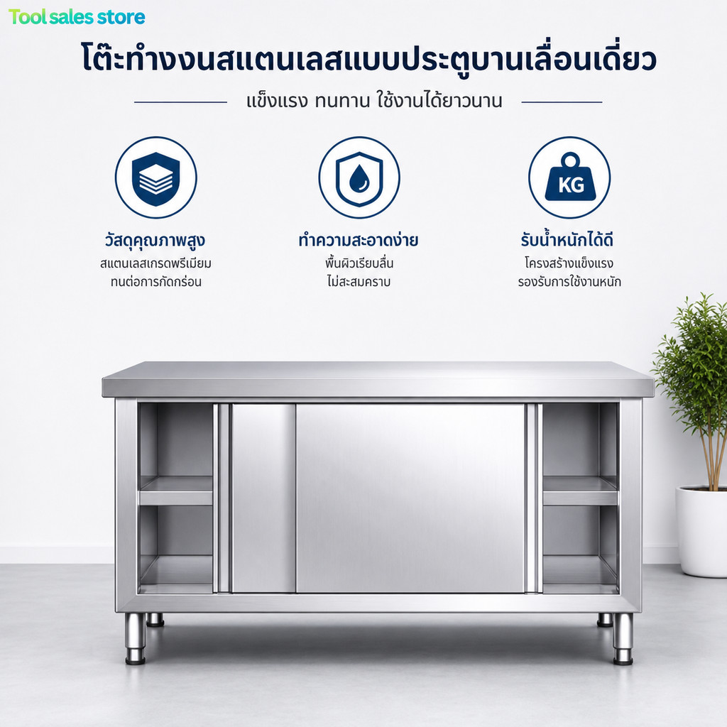 ✨🔥ตู้เก็บของสแตนเลสสำหรับครัว ตู้ เก็บ ของ สแตนเลส สำหรับ ครัวซอง  เคาน์เตอร์ท็อปสแตนเลส Workbench, operating table